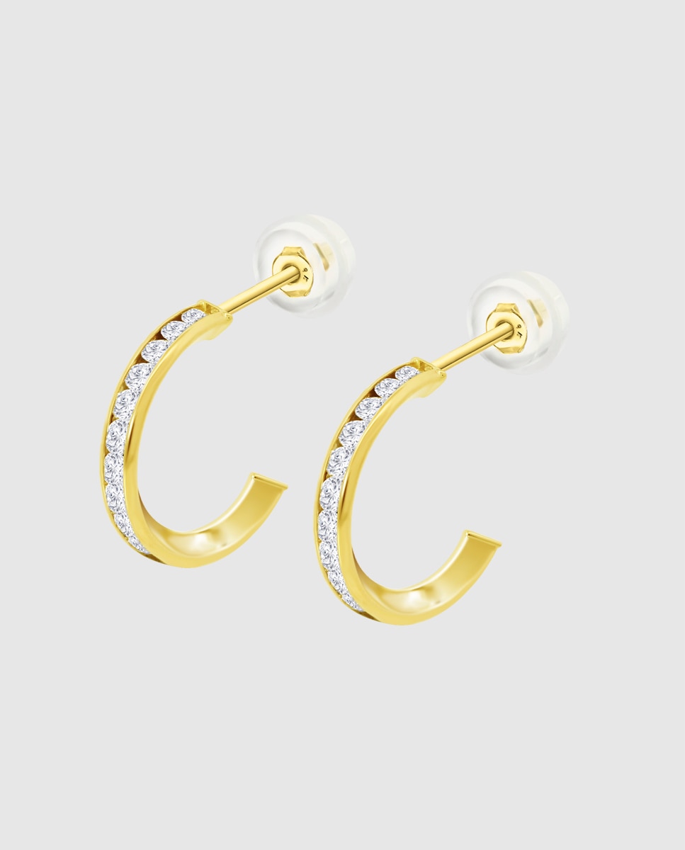 Imagem 0 de Brincos Hin00318/10 Basics de Ouro 9k com Acabamento Brilhante