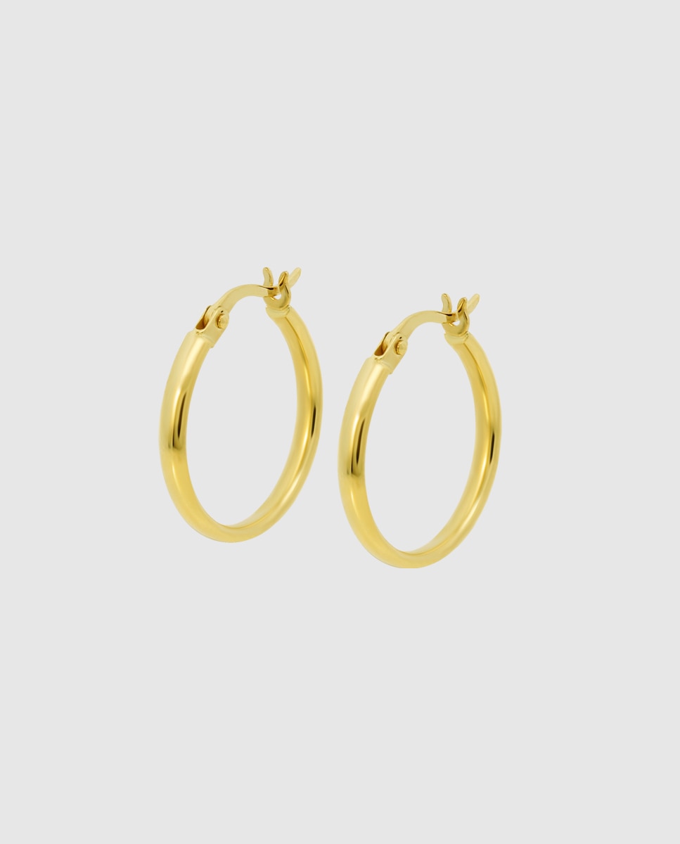 Brincos Os00009/10 Basics de Ouro 9k com Acabamento Brilhante Dourado-1