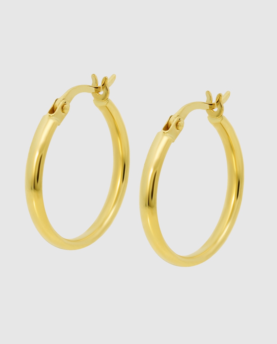 Brincos Os00009/20 Basics de Ouro 9k com Acabamento Brilhante Dourado-1