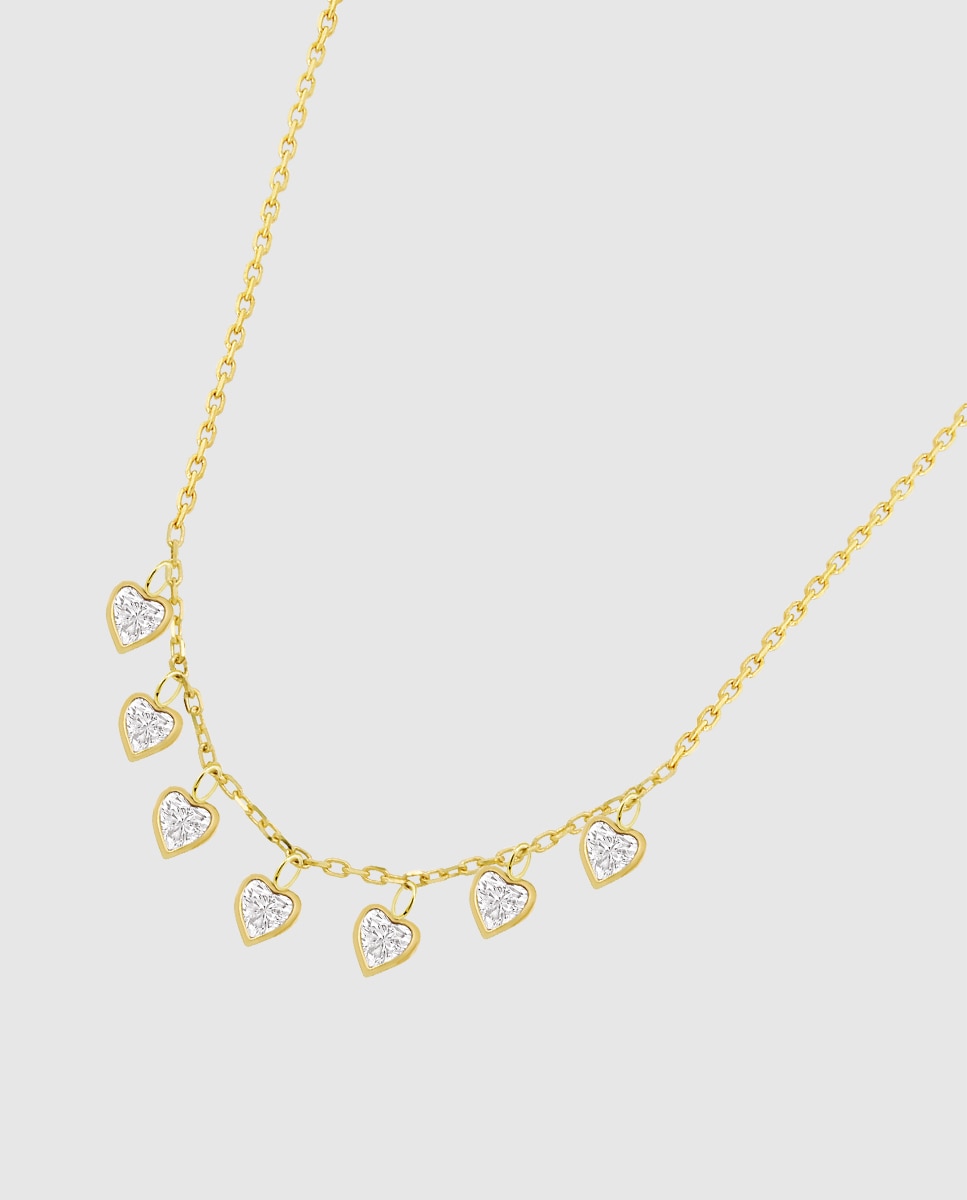 Imagem 0 de Colar Hin00327/45 Basics de Ouro 9k com Acabamento Brilhante e Zirconita e Motivo Coração