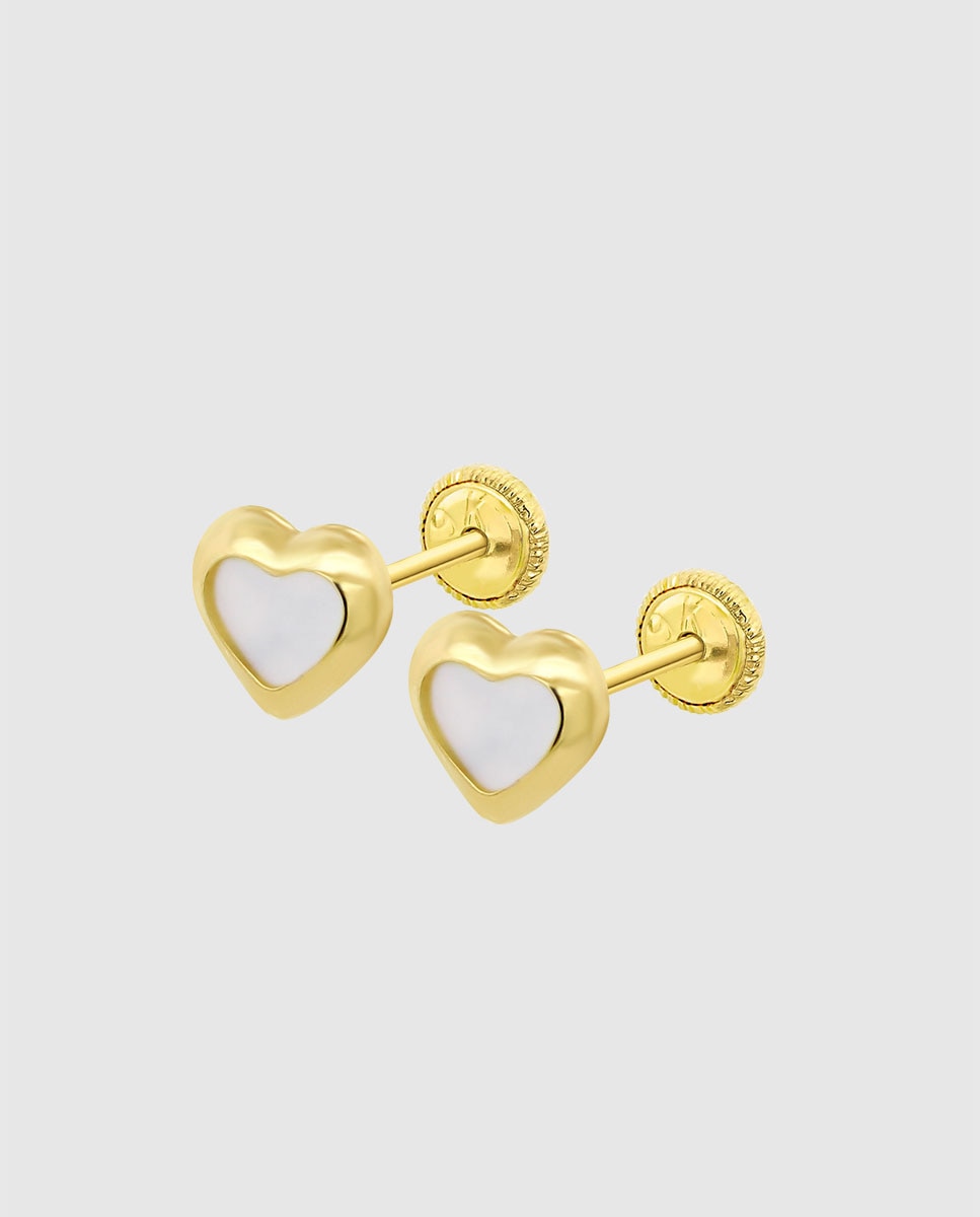 Imagem 0 de Pendente Infantil Hin00331/6 Basics de Ouro 9k com Acabamento Brilhante com Madrepérola e Motivo Coração