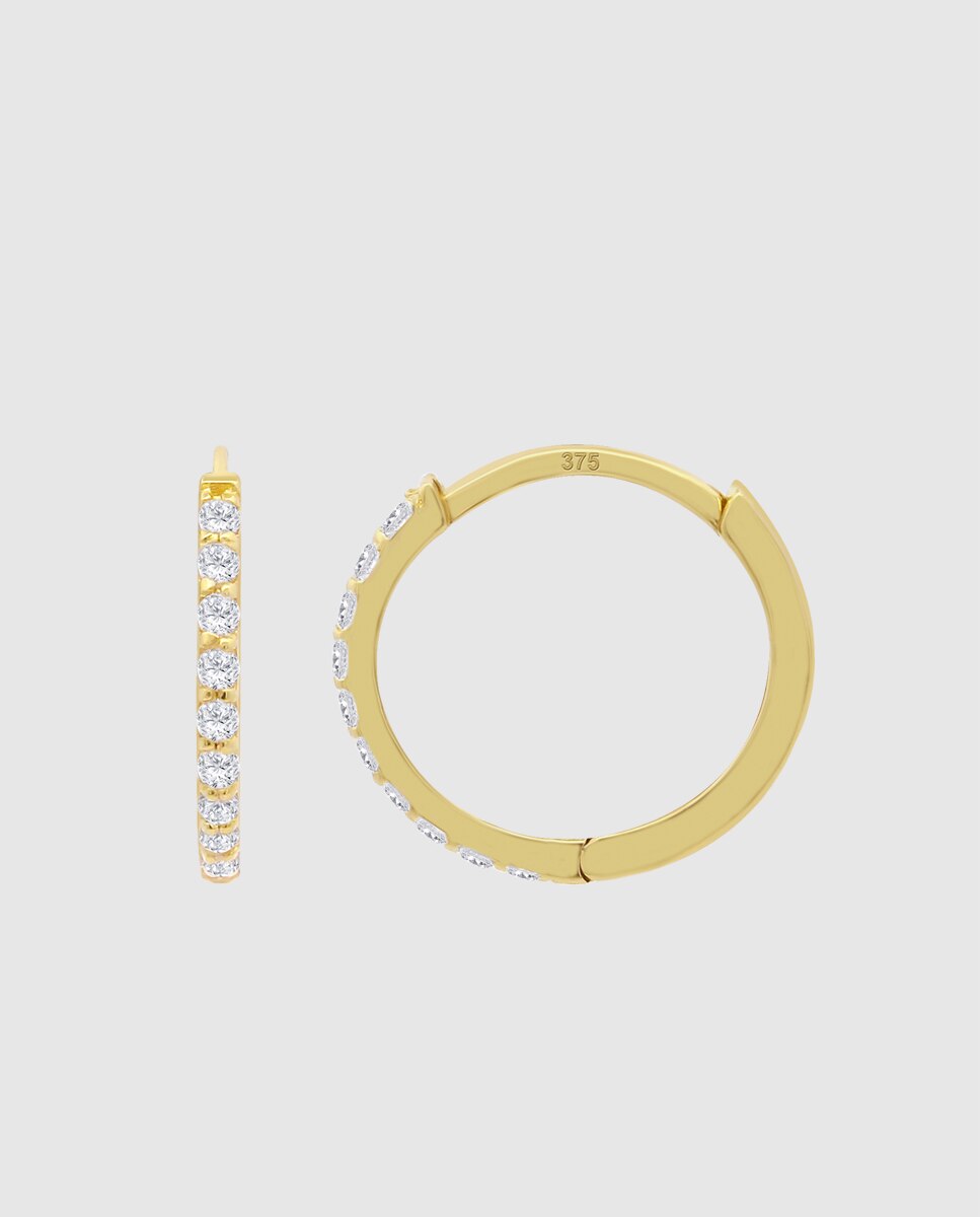 Pendente Hin00345/12 Basics de Ouro 9k com Acabamento Brilhante com Zirconita e Motivo Geométrico Branco-2
