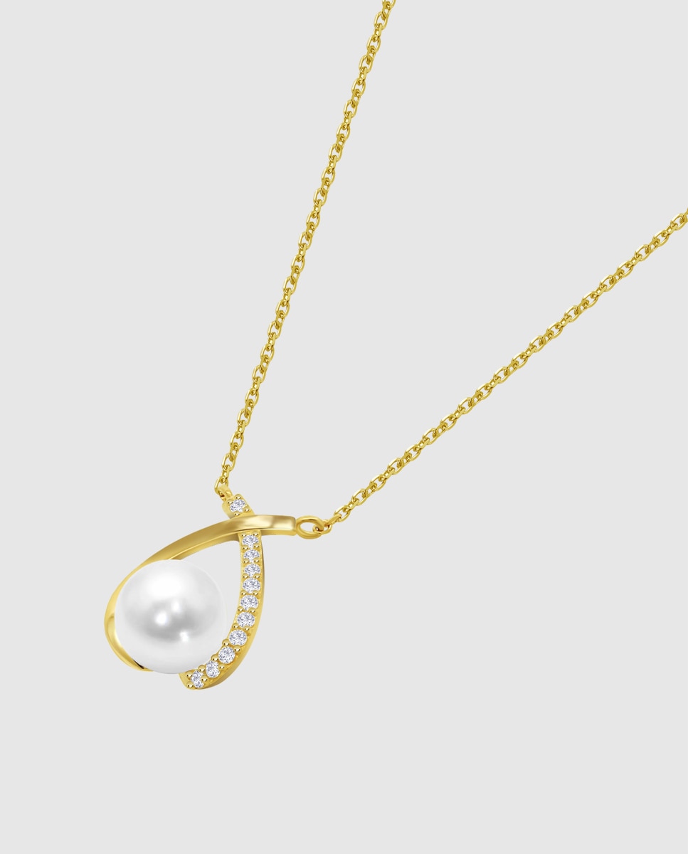 Colar Hin00348/45 Basics de Ouro 9k com Acabamento Brilhante Branco-1