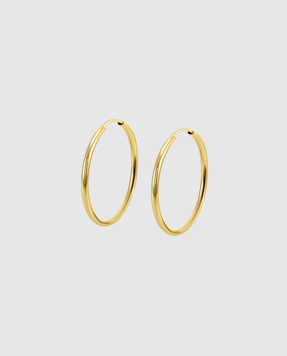 Brincos Lg00116/12 Basics de Ouro 9k com Acabamento Brilhante Dourado-1