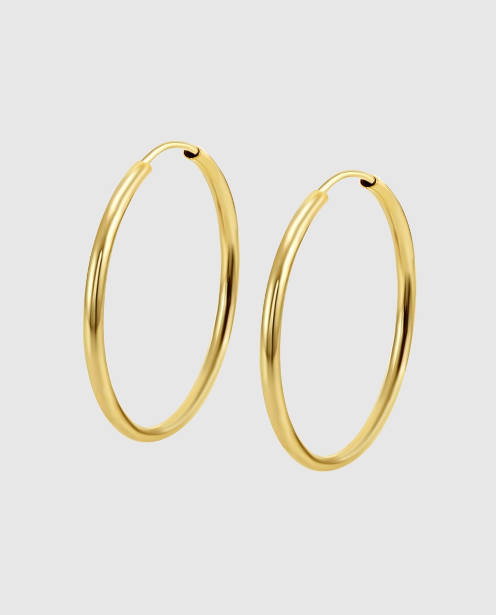 Brincos Lg00116/20 Basics de Ouro 9k com Acabamento Brilhante Dourado-1