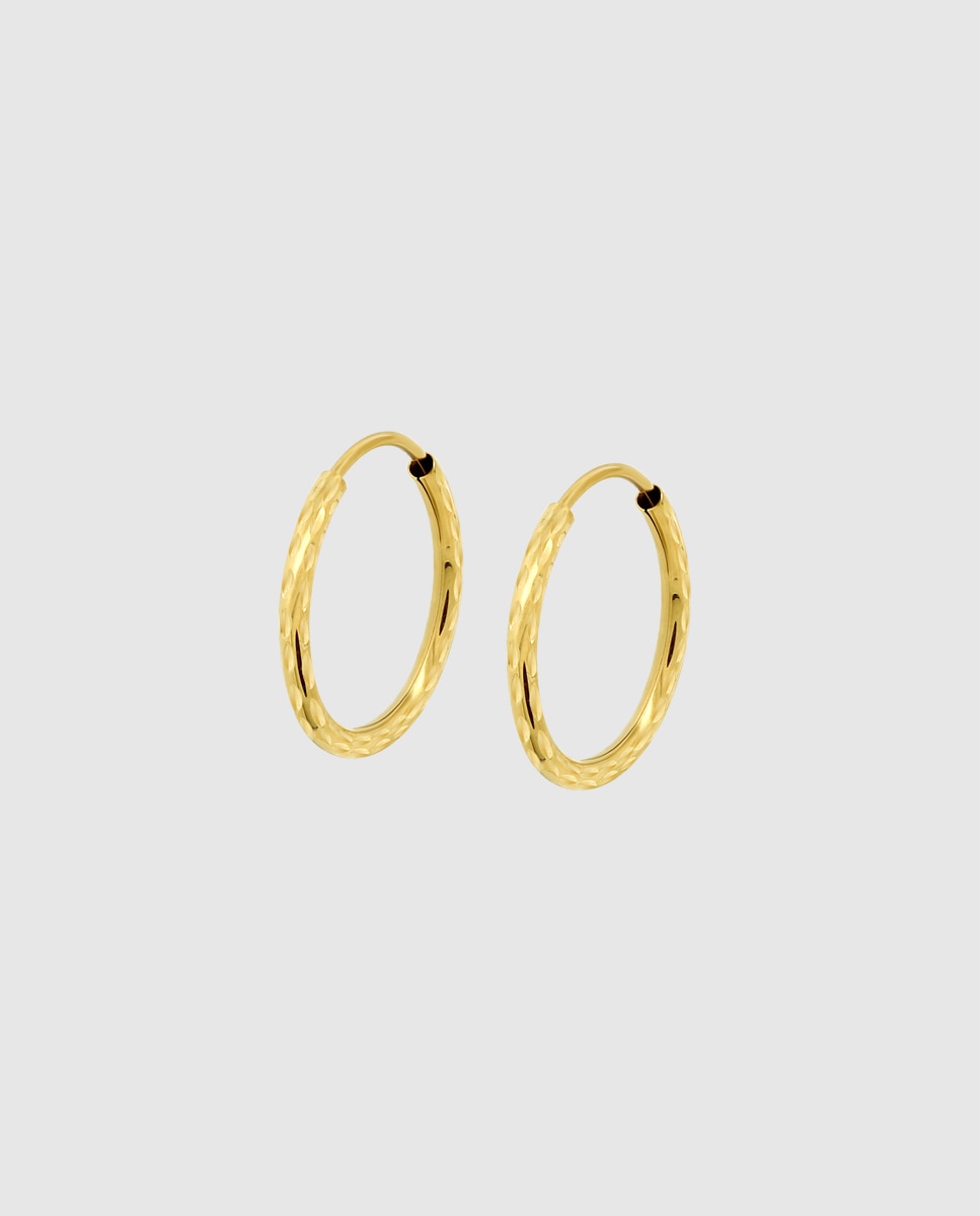 Brincos Hin00349/10 Basics de Ouro 9k com Acabamento Brilhante Dourado-1