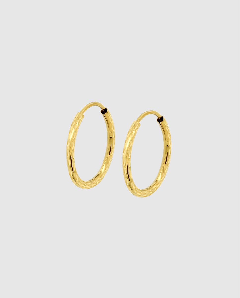 Brincos Hin00349/12 Basics de Ouro 9k com Acabamento Brilhante Dourado-1