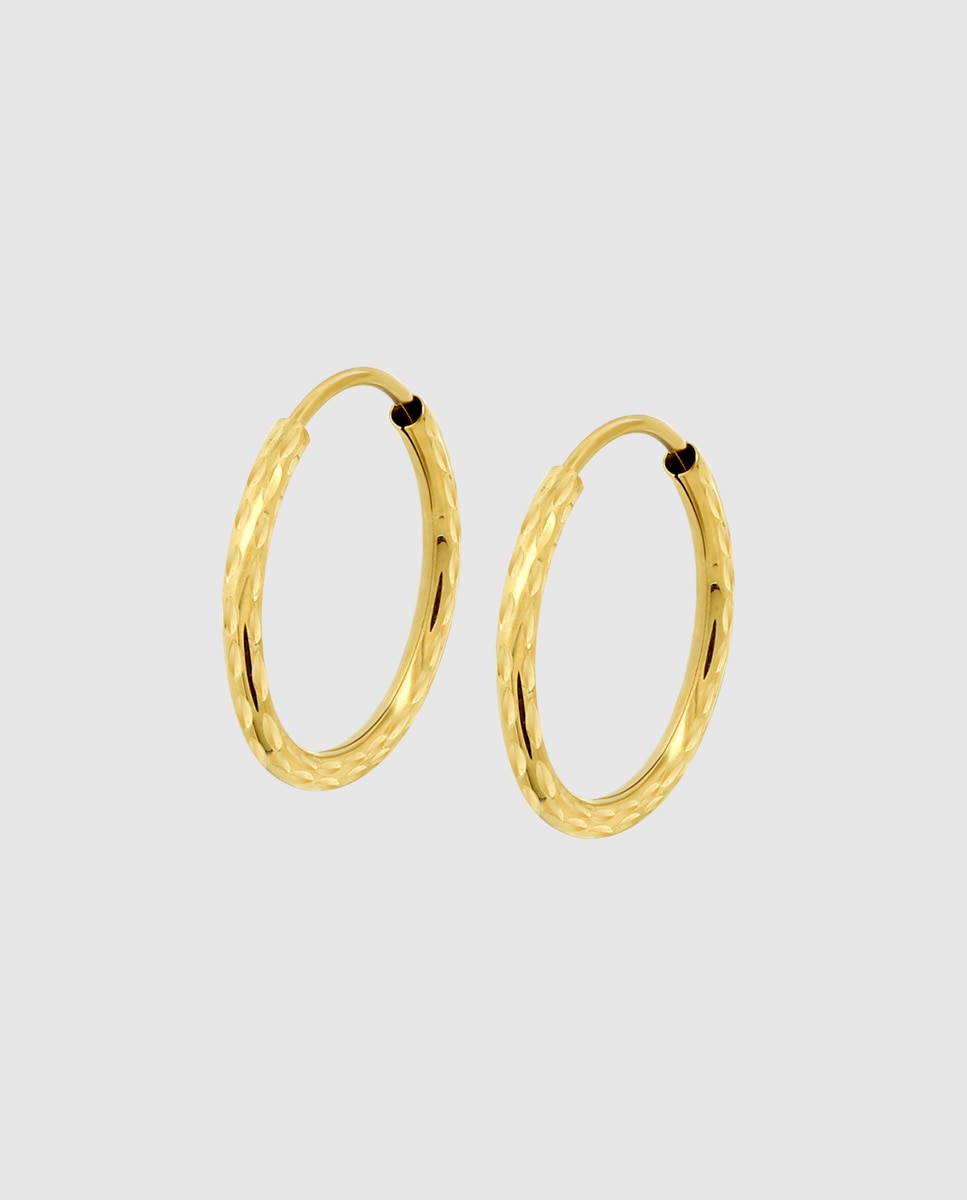 Brincos Hin00349/16 Basics de Ouro 9k com Acabamento Brilhante Dourado-1