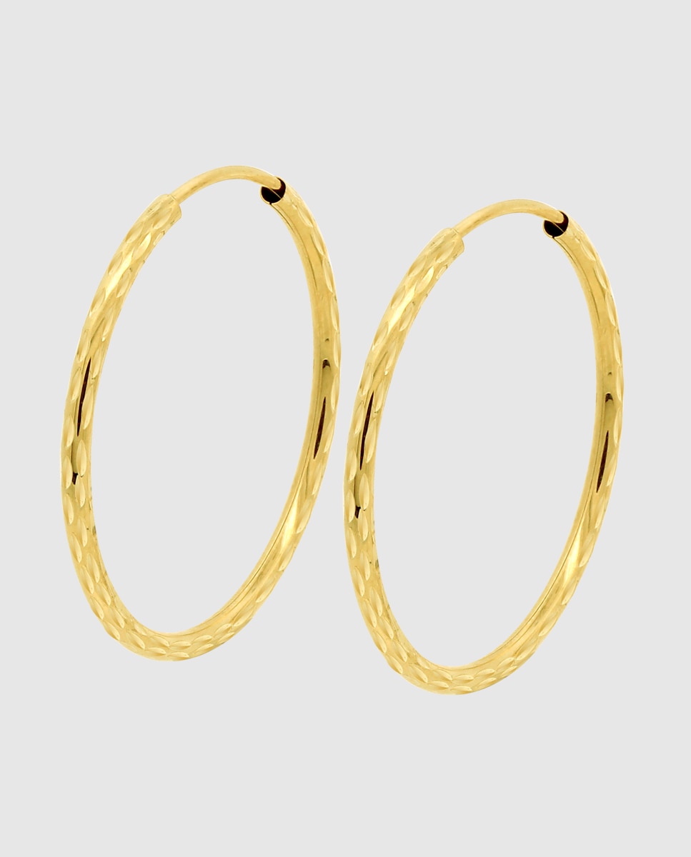 Brincos Hin00349/25 Basics de Ouro 9k com Acabamento Brilhante Dourado-1