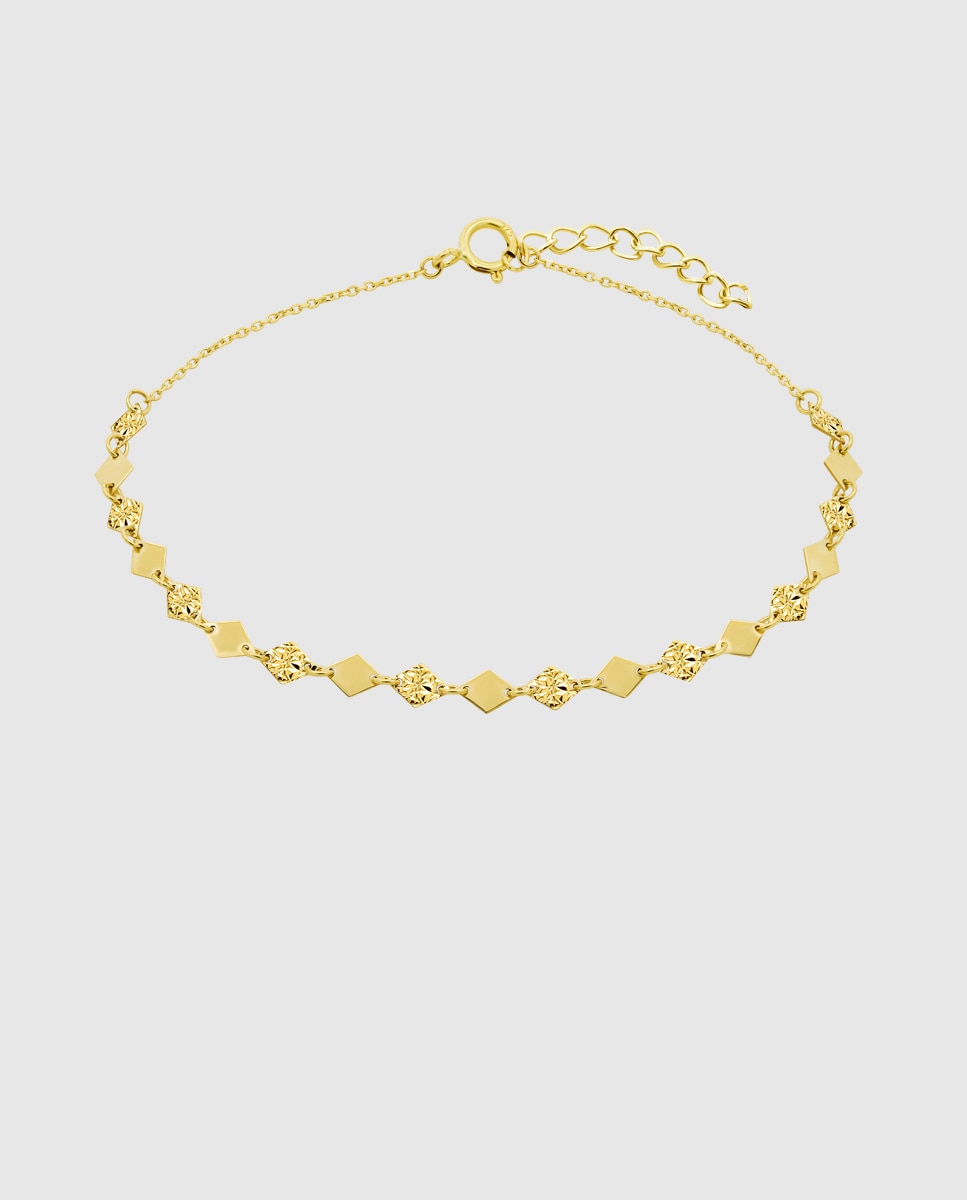 Pulseira Hin00367/19 Basics de Ouro 9k com Acabamento Brilhante Dourado-1
