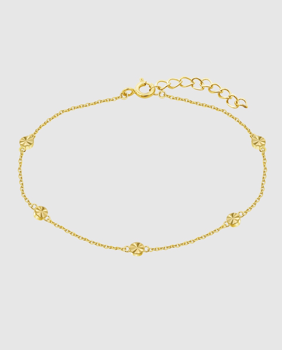 Pulseira Hin00368/19 Basics de Ouro 9k com Acabamento Brilhante Dourado-1