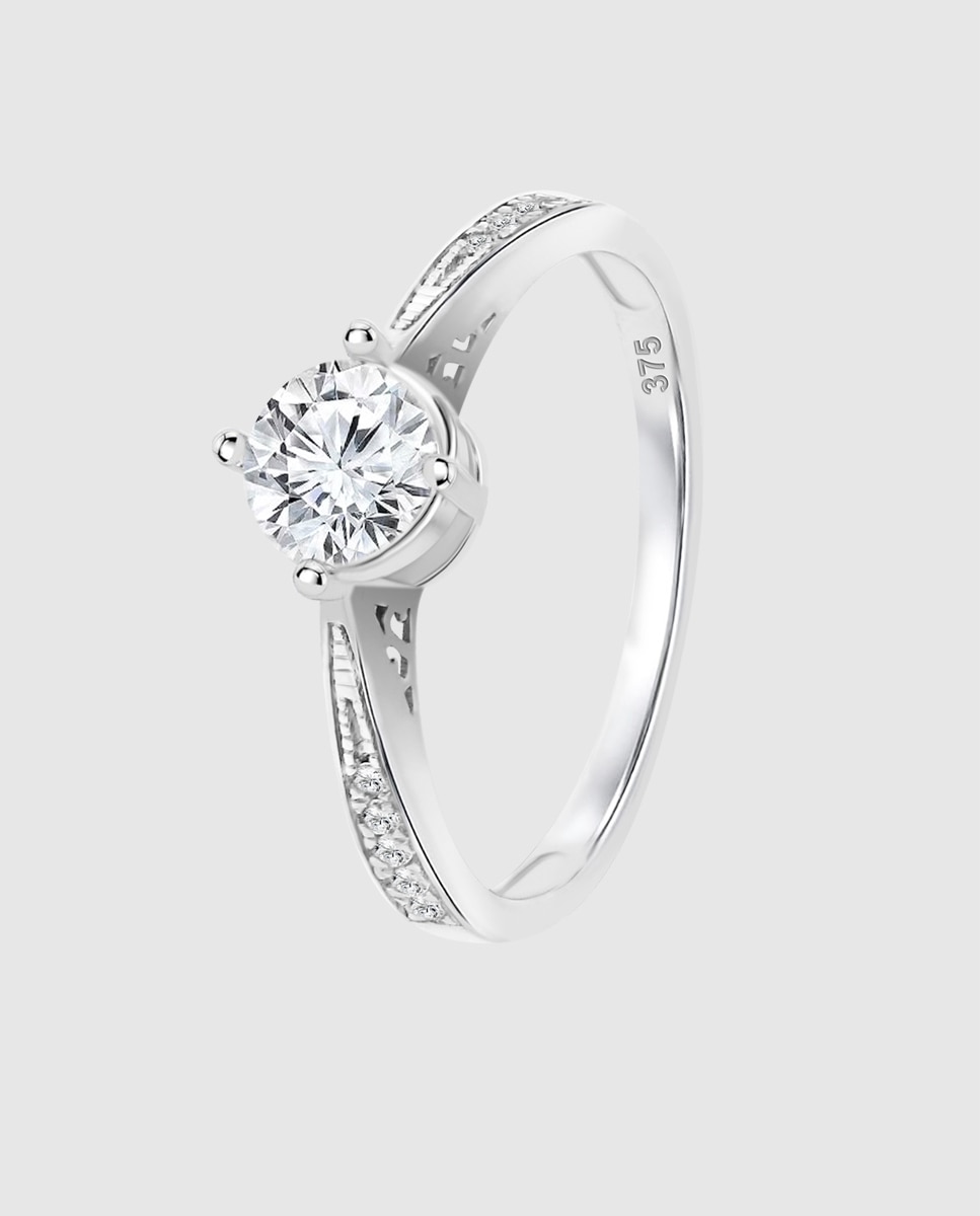 Anel Hin00375 Basics de Ouro 9k com Acabamento Brilhante Branco-1