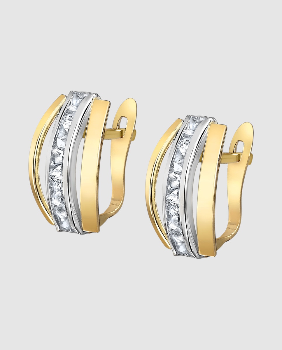 Brincos Lg00301 Basics de Ouro 9k com Acabamento Brilhante Multicolor-1