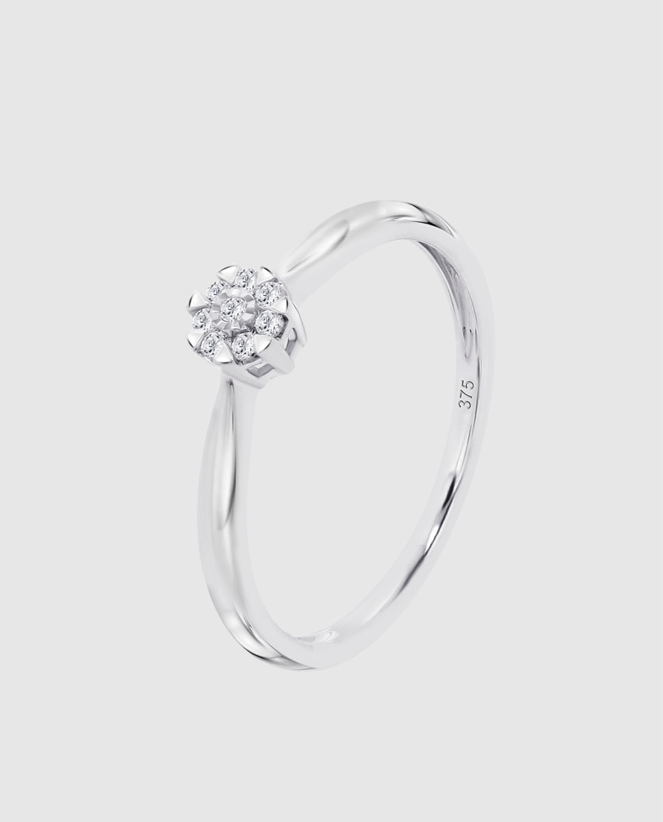 Anel Dia00007 Diamonds de Ouro 9k com Acabamento Brilhante Branco-1