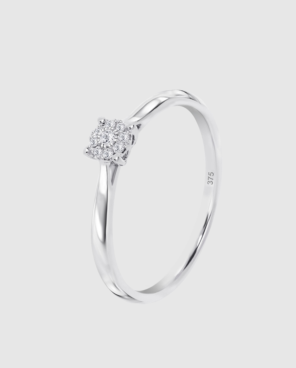 Anel Dia00008 Diamonds de Ouro 9k com Acabamento Brilhante Branco-1