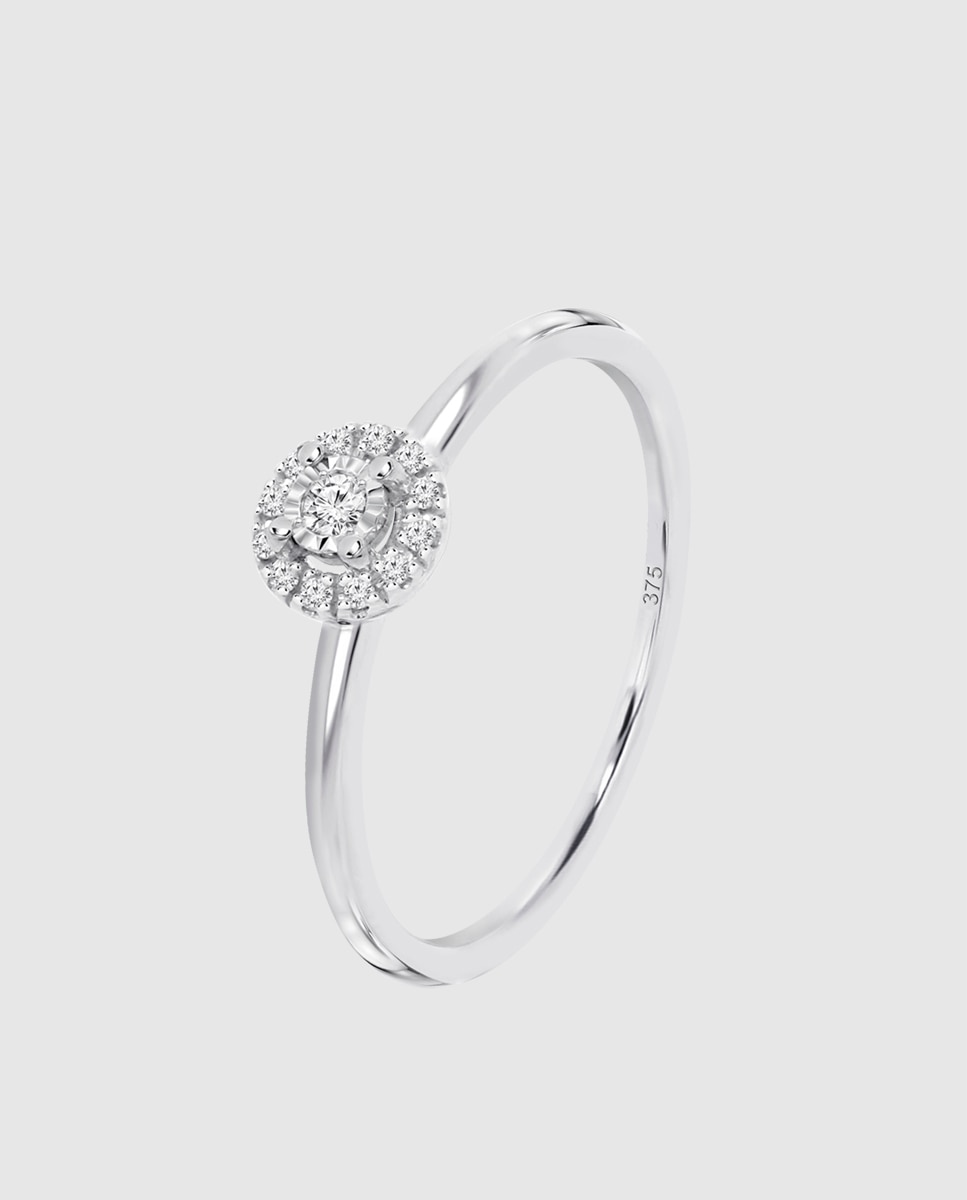 Anel Dia00018 Diamonds de Ouro 9k com Acabamento Brilhante Branco-1