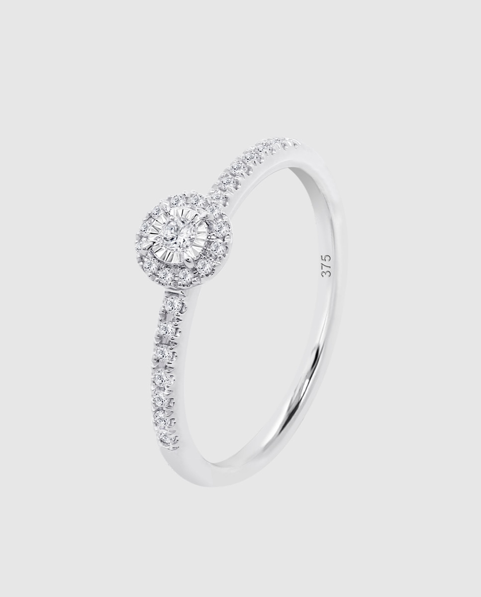 Anel Dia00020 Diamonds de Ouro 9k com Acabamento Brilhante Branco-1
