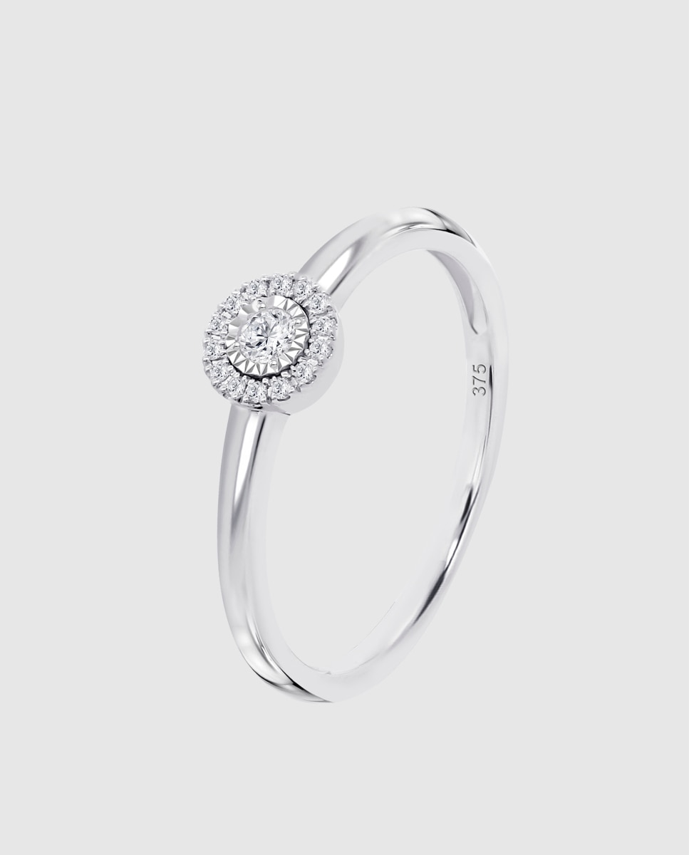Anel Dia00024 Diamonds de Ouro 9k com Acabamento Brilhante Branco-1