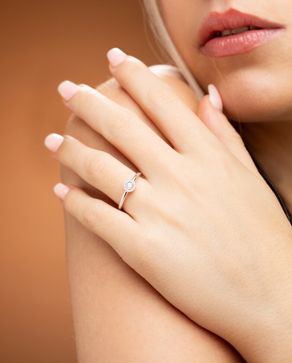 Anel Dia00024 Diamonds de Ouro 9k com Acabamento Brilhante Branco-3