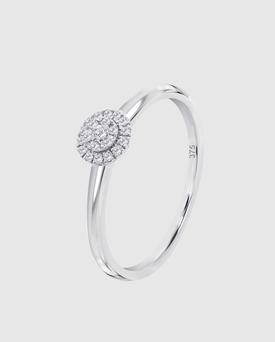Anel Dia00025 Diamonds de Ouro 9k com Acabamento Brilhante Branco-1