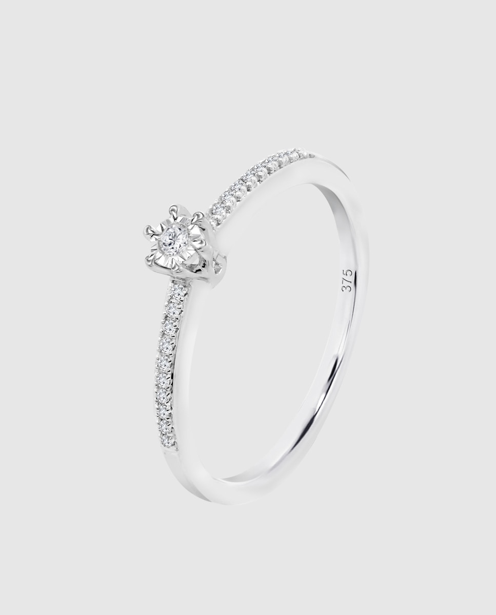 Anel Dia00026 Diamonds de Ouro 9k com Acabamento Brilhante Branco-1