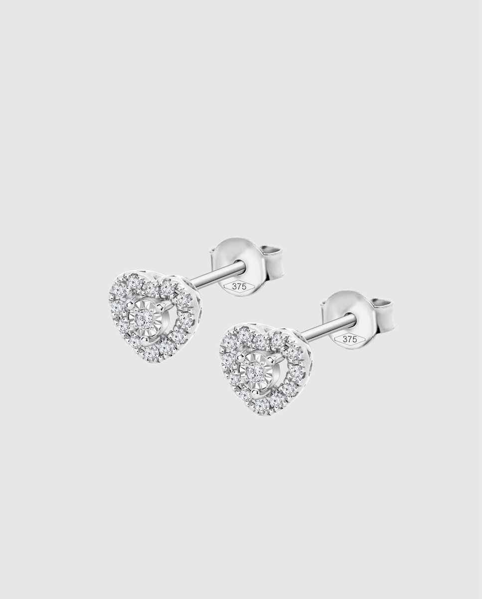 Brincos Dia00005 Diamonds de Ouro 9k com Acabamento Brilhante Branco-1