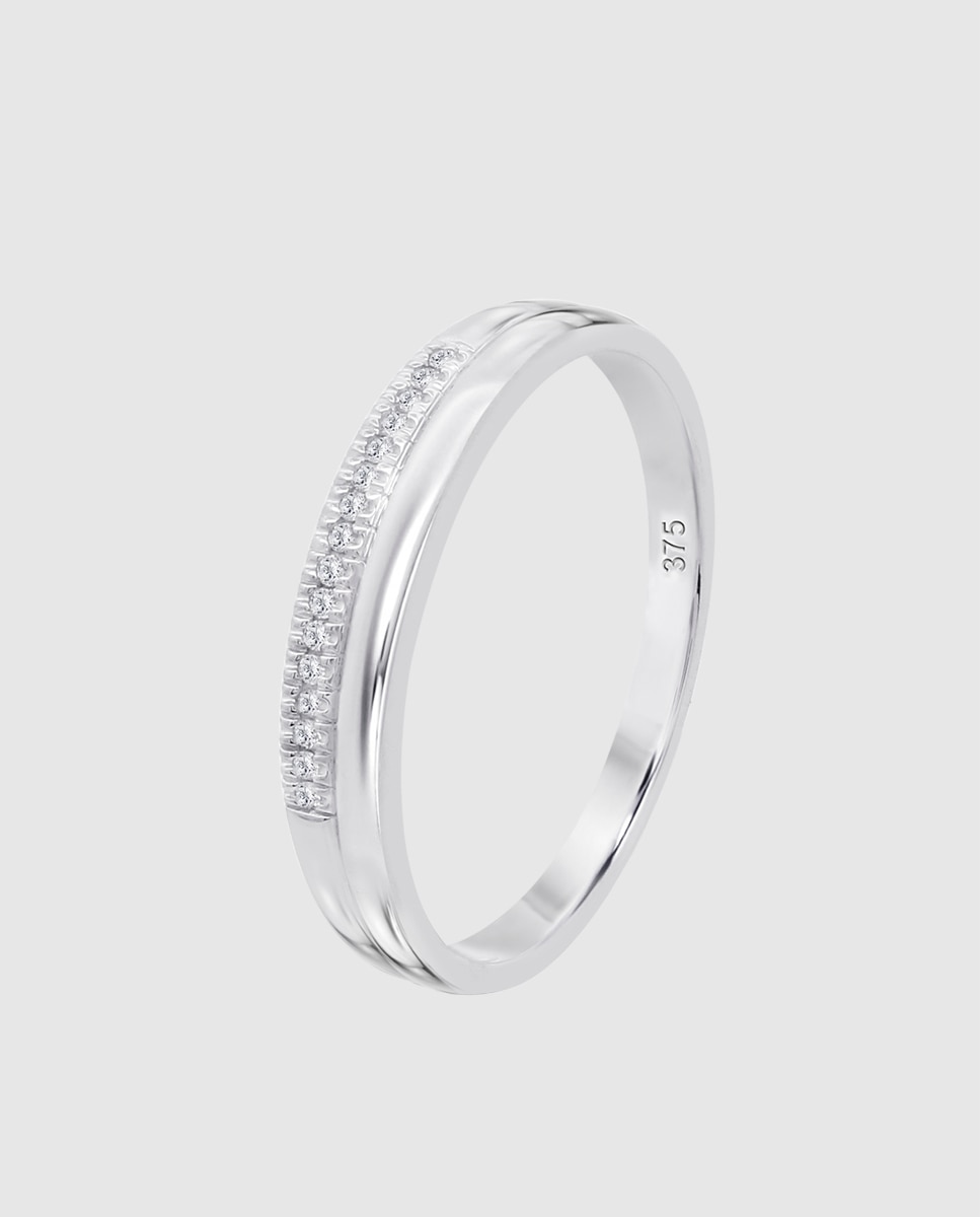 Anel Dia00027 Diamonds de Ouro 9k com Acabamento Brilhante Branco-1
