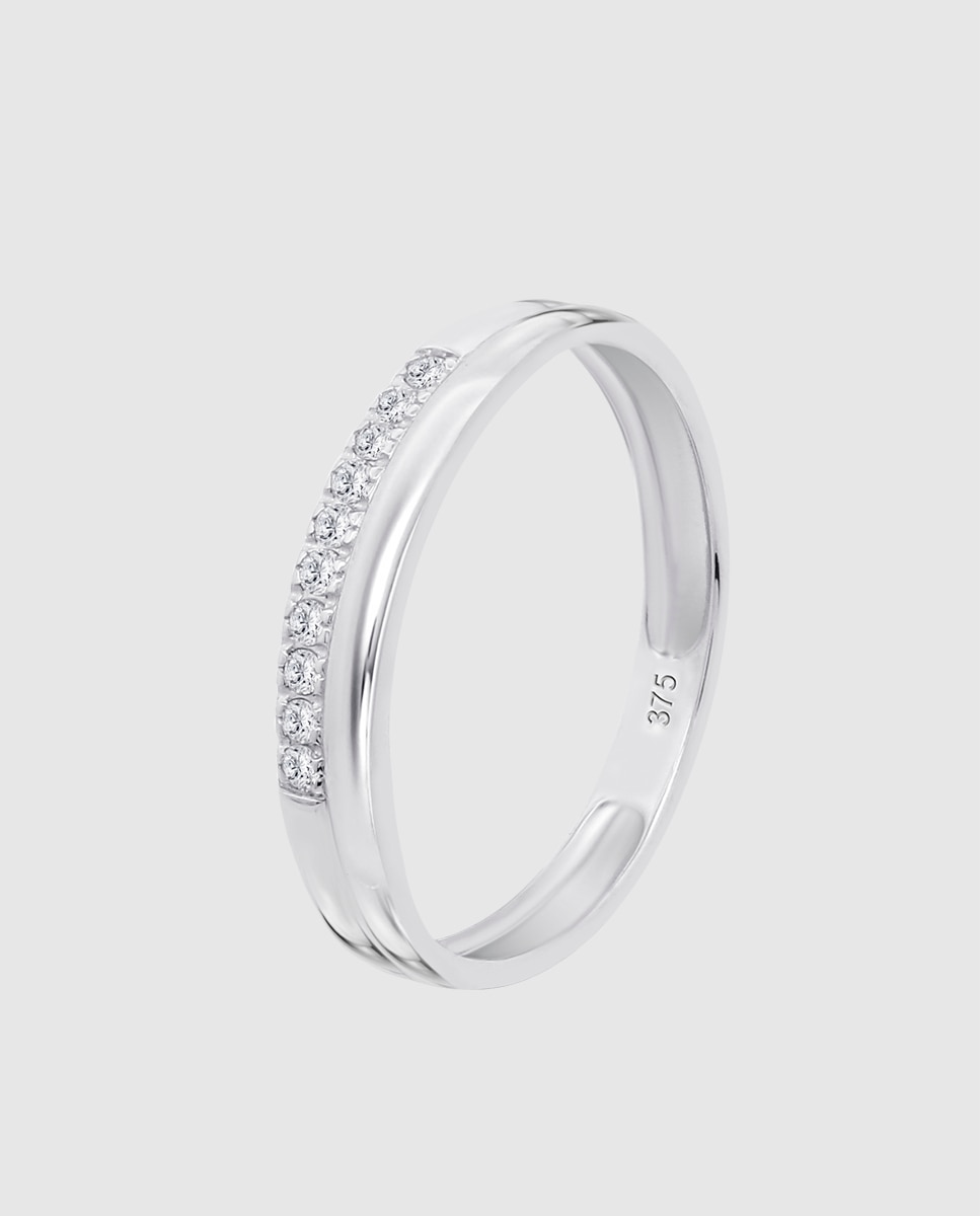 Anel Dia00028 Diamonds de Ouro 9k com Acabamento Brilhante Branco-1
