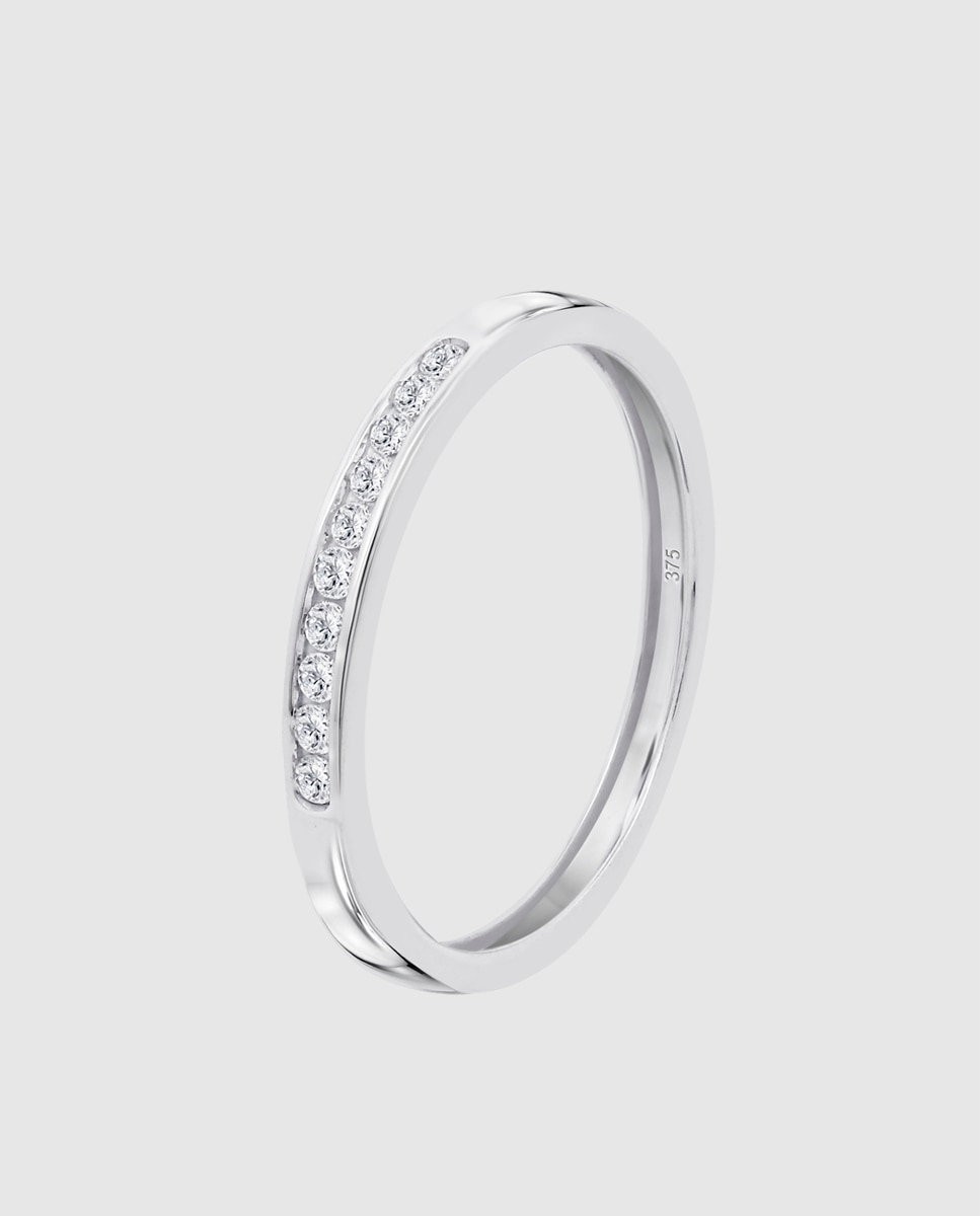 Anel Dia00029 Diamonds de Ouro 9k com Acabamento Brilhante Branco-1