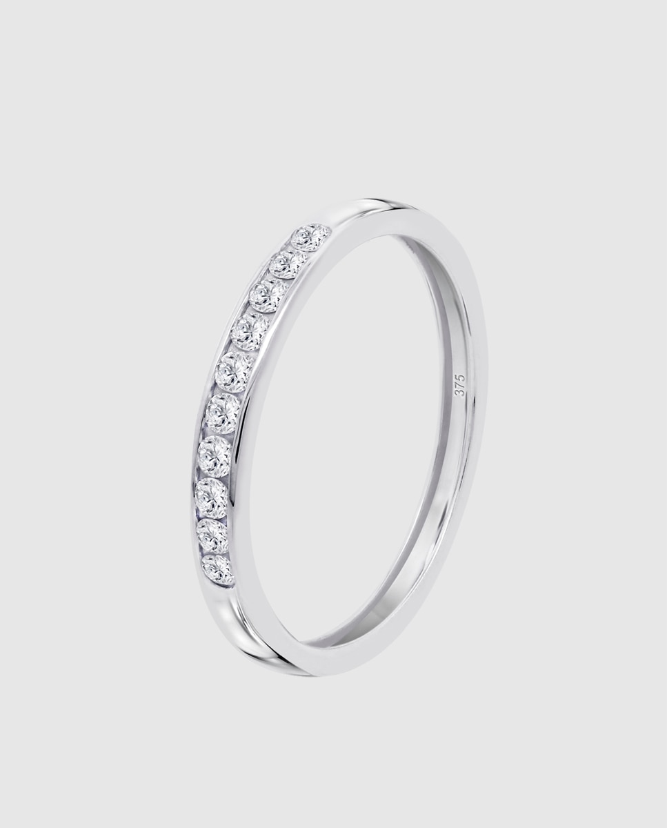 Anel Dia00030 Diamonds de Ouro 9k com Acabamento Brilhante Branco-1