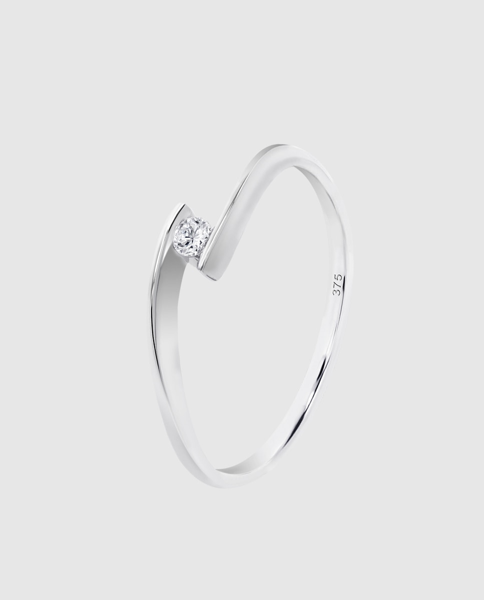 Anel Dia00035 Diamonds de Ouro 9k com Acabamento Brilhante Branco-1
