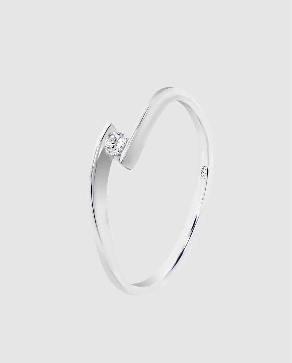 Anel Dia00035 Diamonds de Ouro 9k com Acabamento Brilhante Branco-1