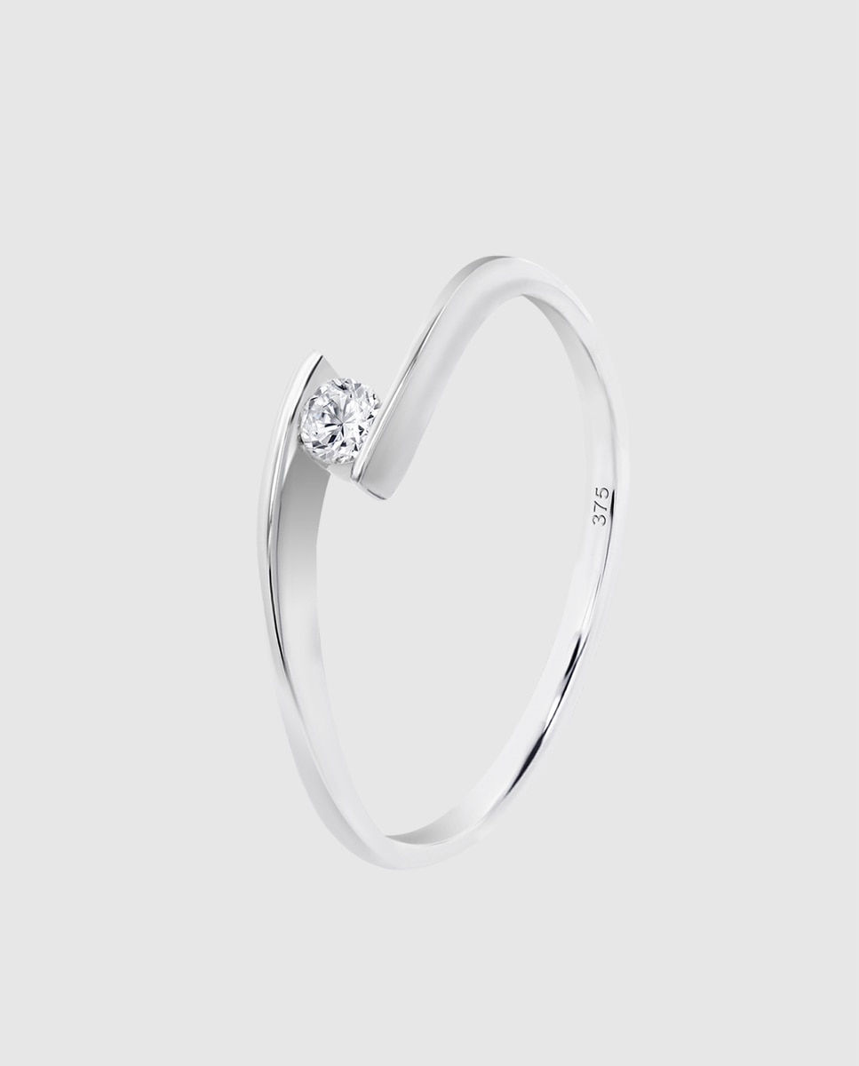 Anel Dia00036 Diamonds de Ouro 9k com Acabamento Brilhante Branco-1