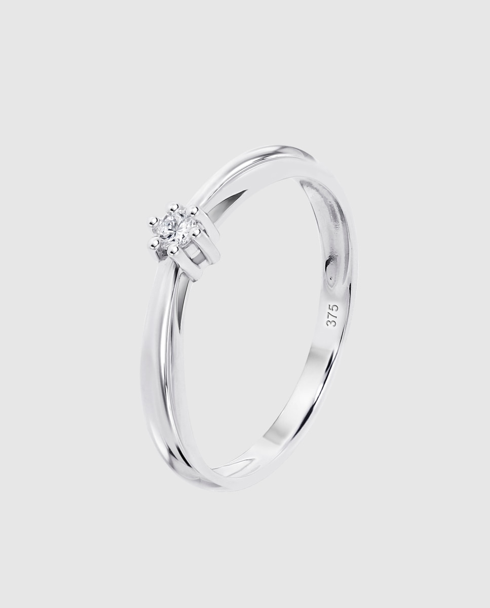 Anel Dia00037 Diamonds de Ouro 9k com Acabamento Brilhante Branco-1