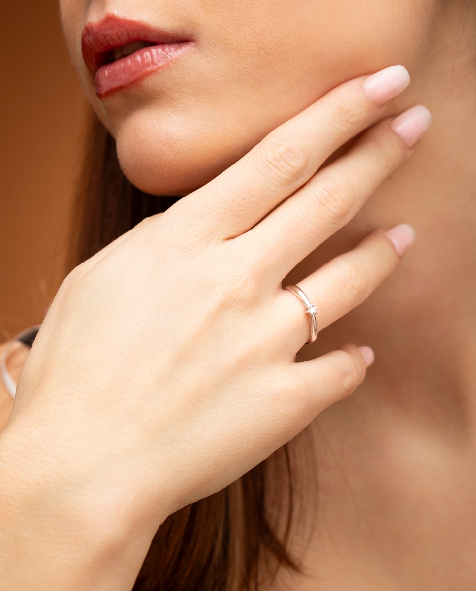 Anel Dia00037 Diamonds de Ouro 9k com Acabamento Brilhante Branco-2
