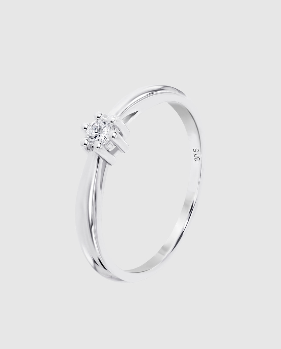 Anel Dia00038 Diamonds de Ouro 9k com Acabamento Brilhante Branco-1