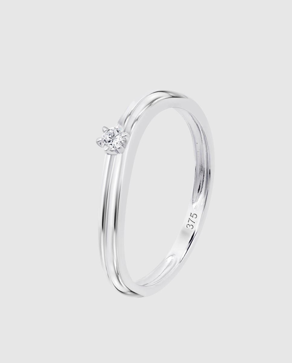 Anel Dia00041 Diamonds de Ouro 9k com Acabamento Brilhante Branco-1