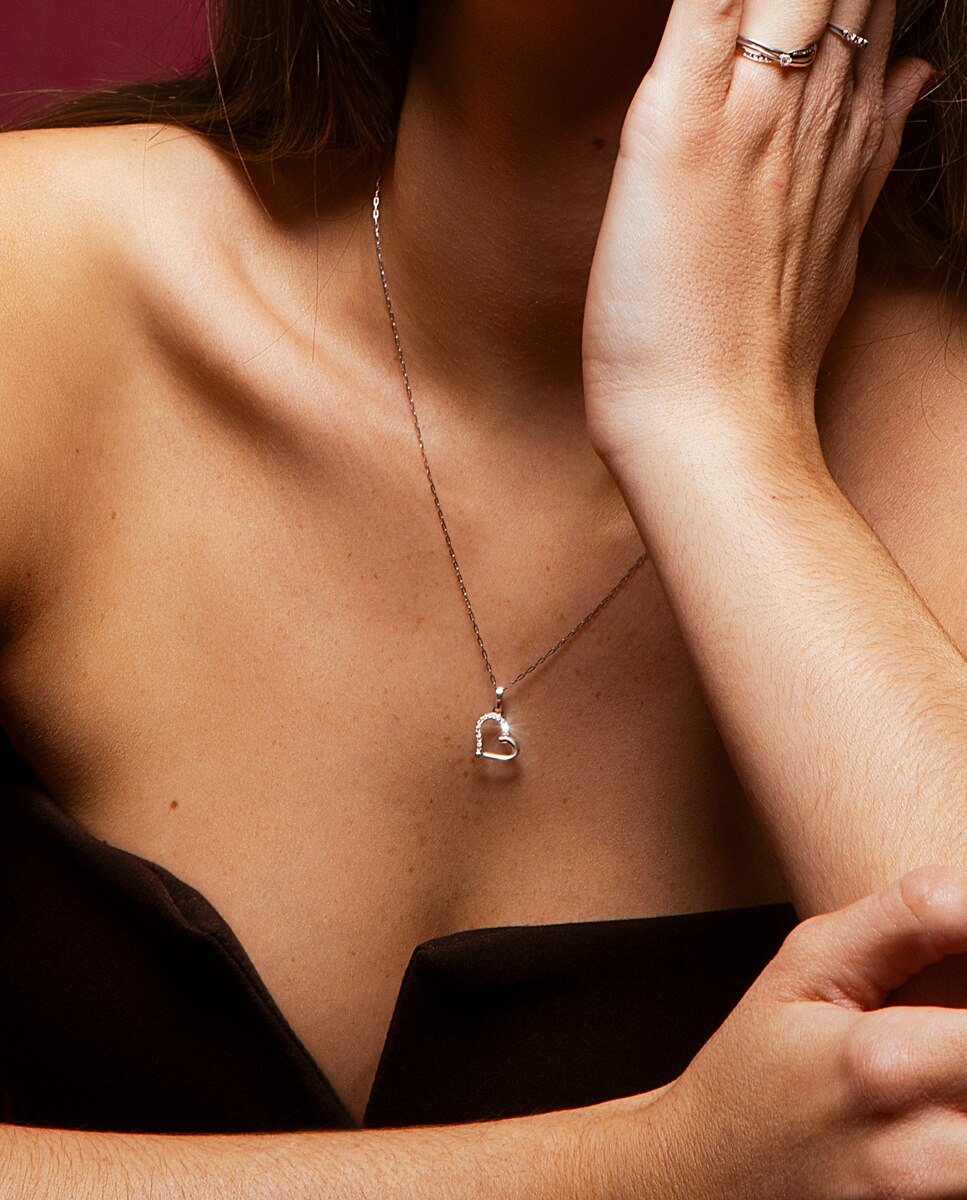 Colar Dia00052/45 Diamonds de Ouro 9k com Acabamento Brilhante Branco-2