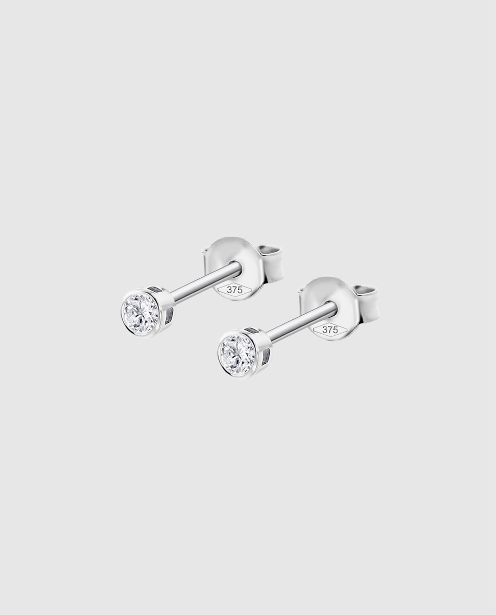 Brincos Dia00046/2 Diamonds de Ouro 9k com Acabamento Brilhante Branco-1