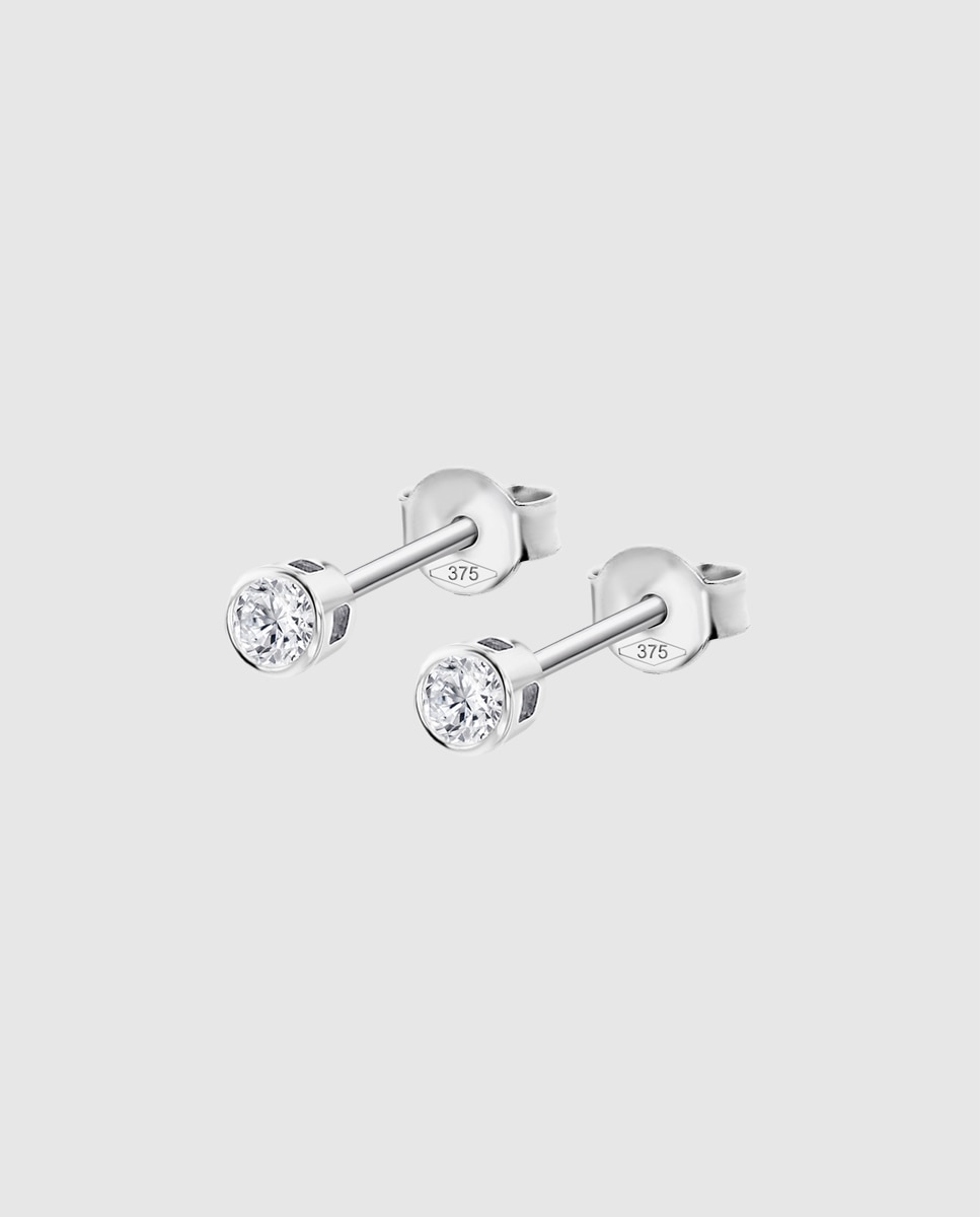 Brincos Dia00046/3 Diamonds de Ouro 9k com Acabamento Brilhante Branco-1