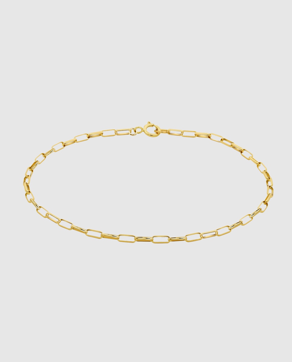 Imagem 0 de Pulseira Hin00420/19 Basics de Ouro 9k com Acabamento Brilhante e Motivo Corrente