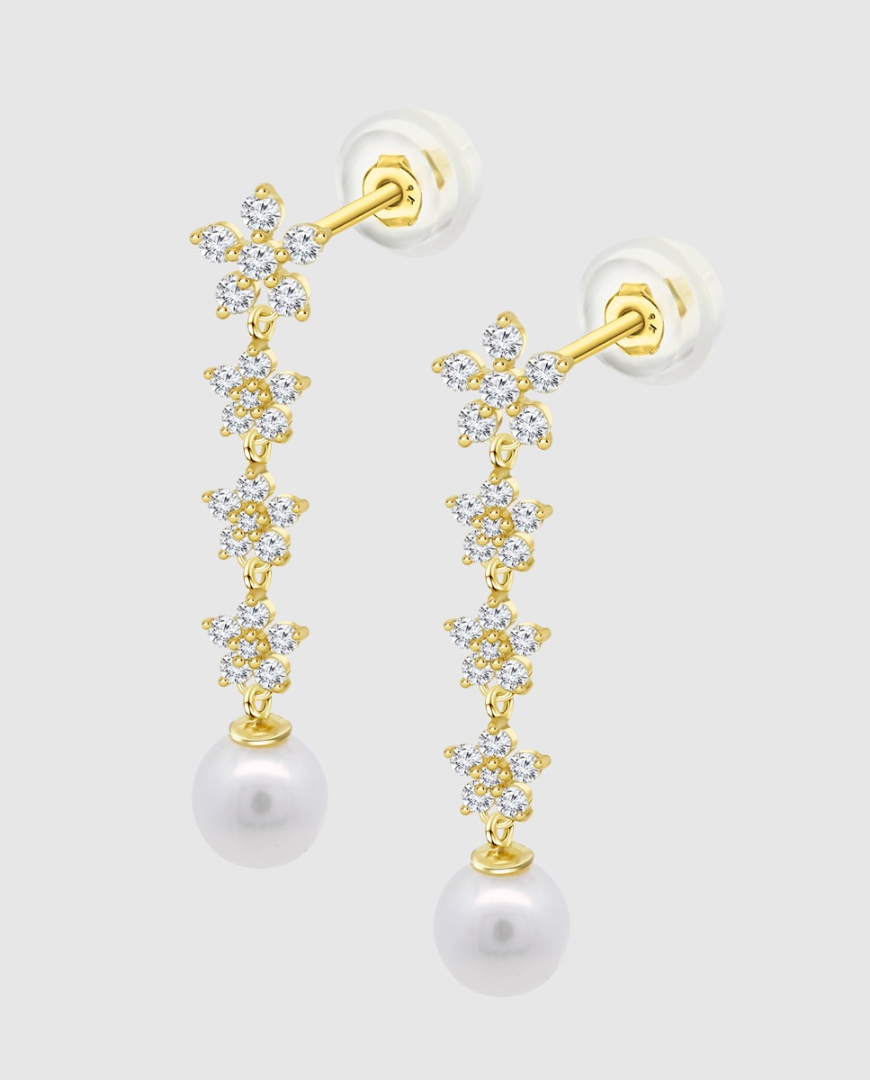 Brincos Hin00425 Basics de Ouro 9k com Acabamento Brilhante Branco-1