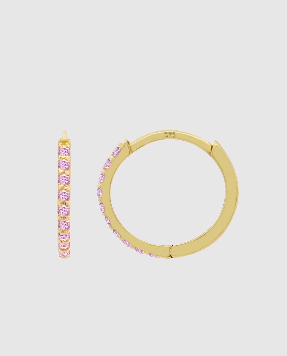 Brincos Hin00453/12 Basics de Ouro 9k com Acabamento Brilhante Amarelo-2