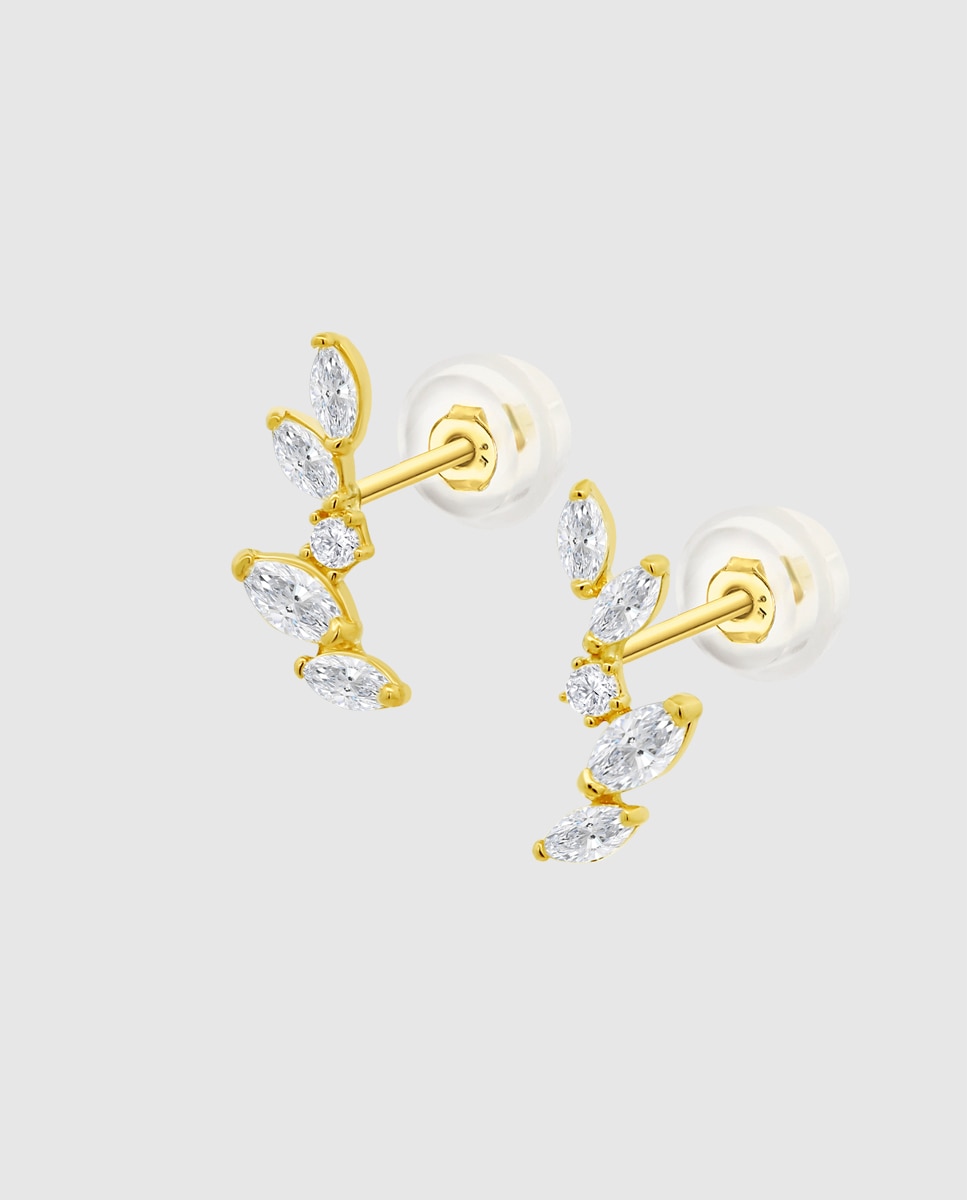 Imagem 0 de Pendiente Hin00456 Basics de Ouro 9k com Acabamento Brilhante e Zirconita