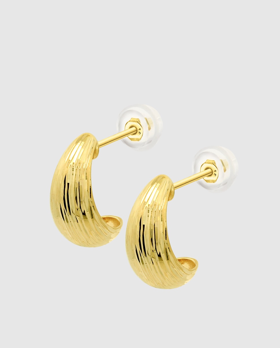 Brincos Hin00466/12 Basics com Acabamento Brilhante e Ouro de 9 Quilates Dourado-1