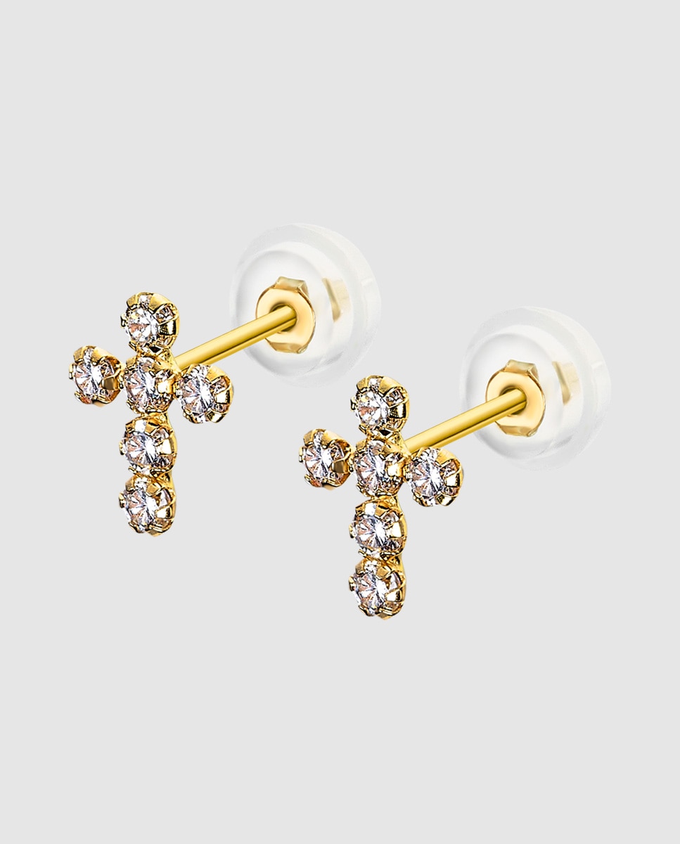 Imagem 0 de Pendentes Lg00320 Basics de Ouro 9k com Acabamento Brilhante e Motivo Cruz