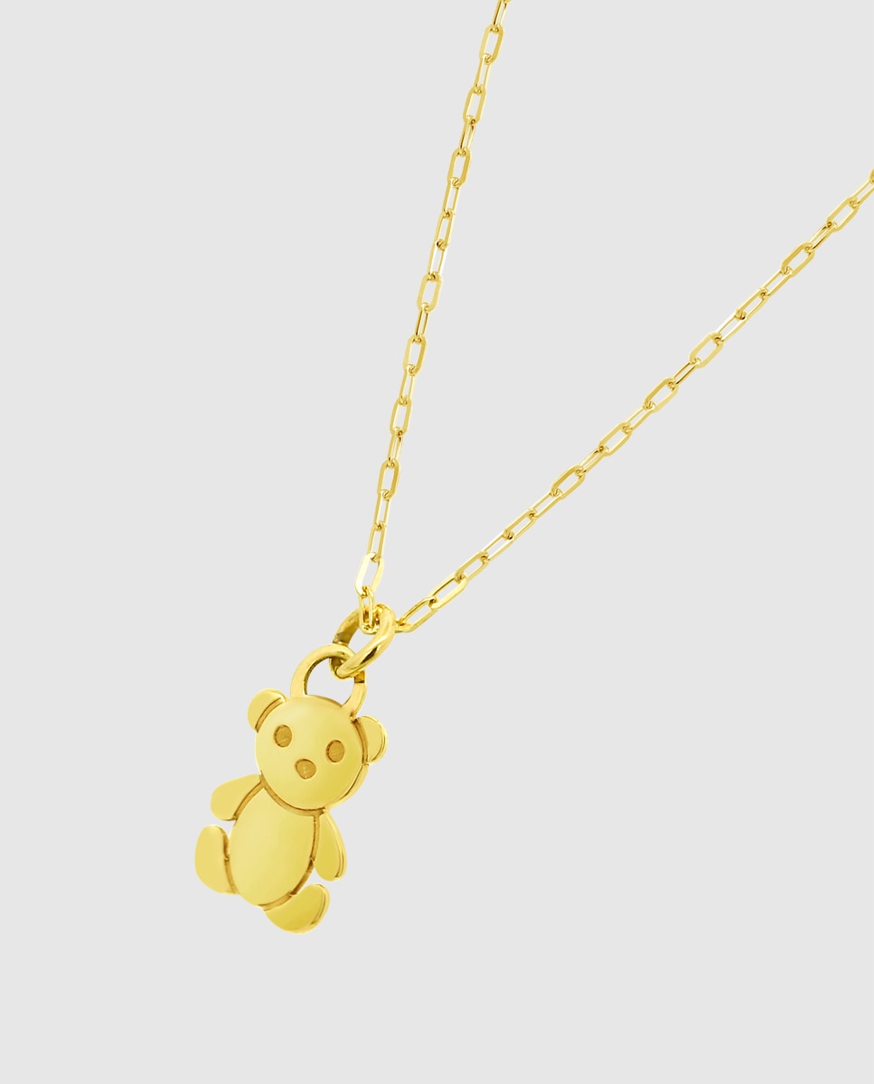 Corrente com Pingente Hin00474 45 Basics de Ouro 9k com Acabamento Brilhante e Motivo Animais Amarelo-1