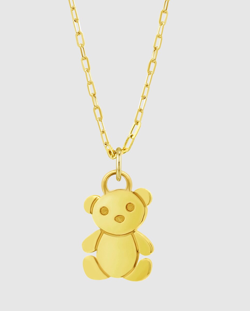 Corrente com Pingente Hin00474 45 Basics de Ouro 9k com Acabamento Brilhante e Motivo Animais Amarelo-2