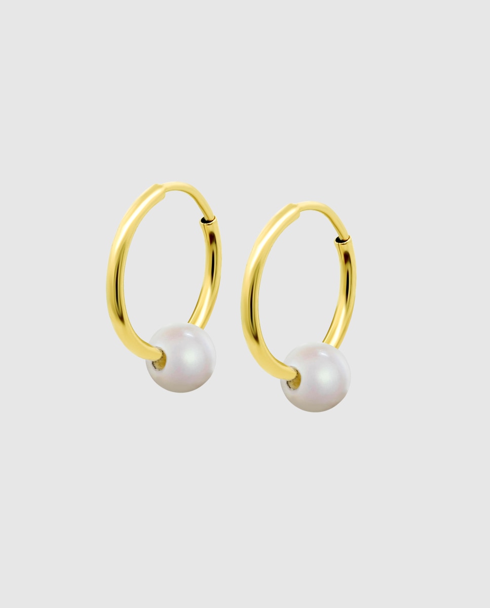 Brincos Hin00477/15 Basics com Pérolas e Ouro de 9 Quilates Branco-1