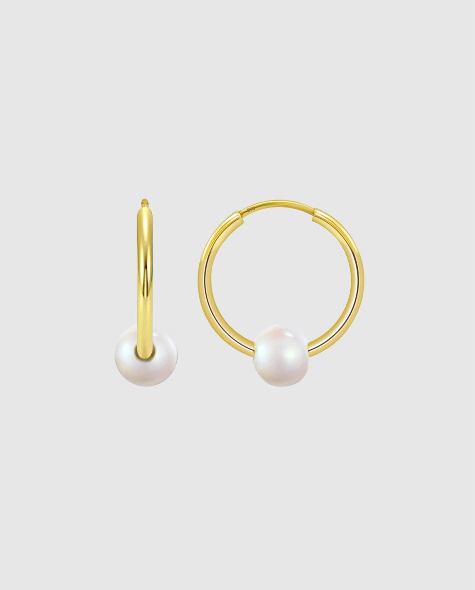Brincos Hin00477/15 Basics com Pérolas e Ouro de 9 Quilates Branco-2